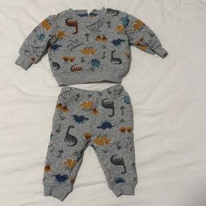 Koala Kids Gray Dinosaur Baby Set 3-6months